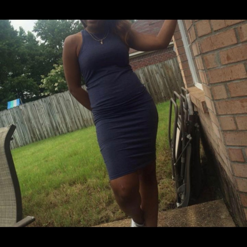 Blue midi dress